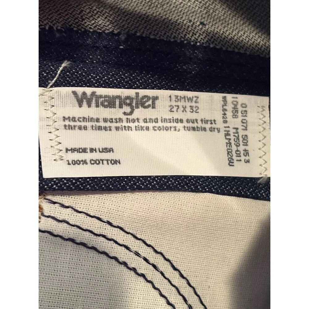 Wrangler Jeans Men's 27x32 Blue Dark Wash Original Fit Cowboy Cut